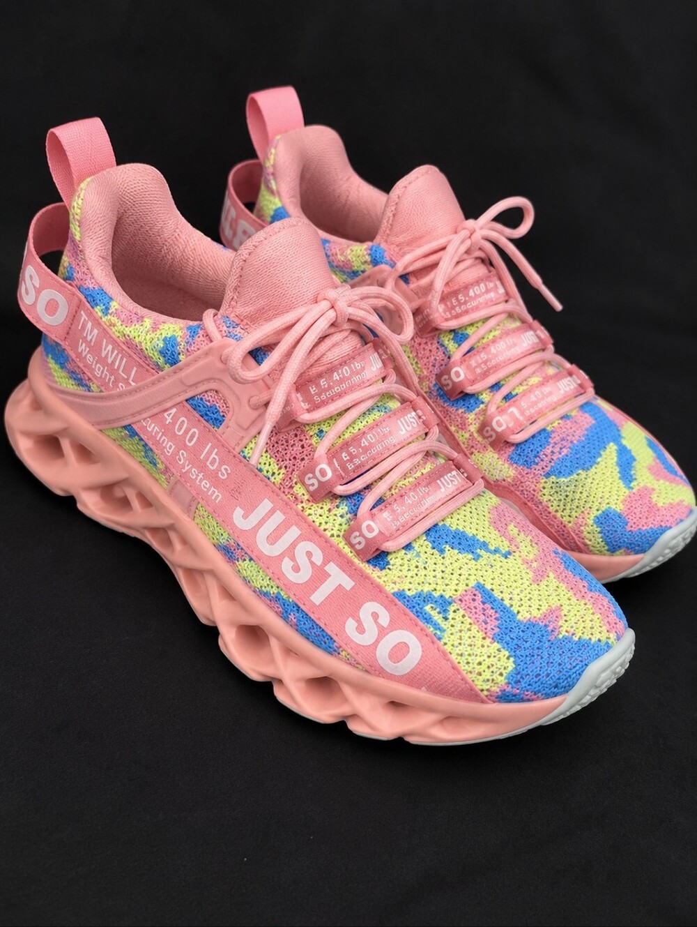 Just SoSo Pink Multicolor Camo Sneakers Women’s Size 9 New